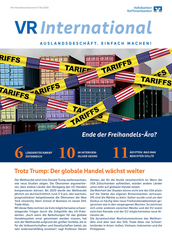 Fachmagazin für Unternehmer Titelseite VR International